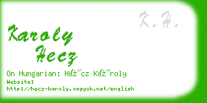 karoly hecz business card